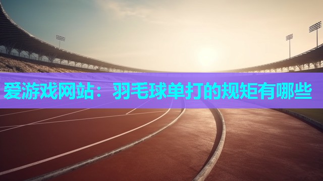 羽毛球单打的规矩有哪些